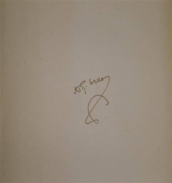 Wells, H.G. - The Autocracy of Mr Parham, signed on front free fly leaf, 8vo, cloth, tear to head of spine, Heinemann, 1930